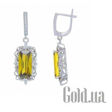 Серьги с подвесками Серебряные серьги с куб. циркониями