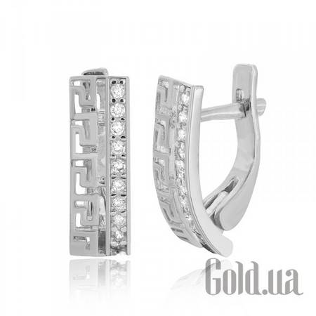 Серьги Серебряные серьги с куб. циркониями