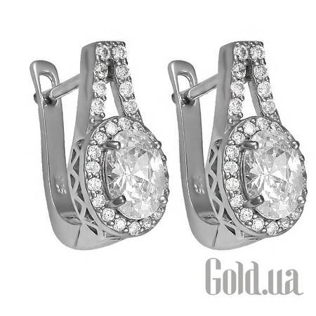 Серьги Серебряные серьги с куб. циркониями