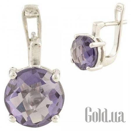 Серьги Серебряные серьги с александритами
