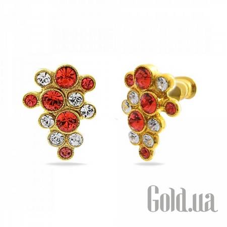 Пусеты (гвоздики) Серьги с кристаллами Swarovski в позолоте