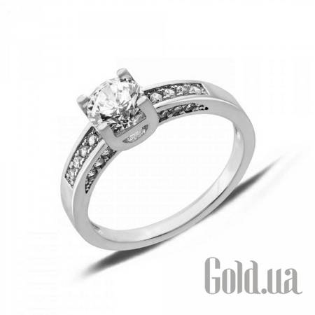 Кольцо Серебряное кольцо с куб. циркониями, 17.5