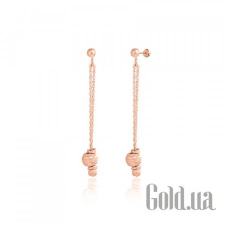 Серьги с подвесками Серебряные серьги в позолоте