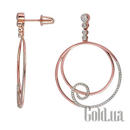 Серьги-кольца Золотые серьги с бриллиантами