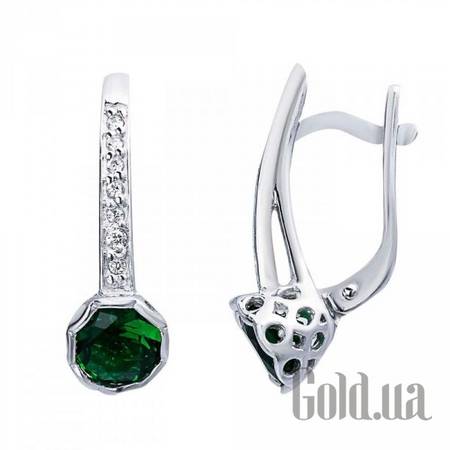 Серьги Серебряные серьги с куб. циркониями