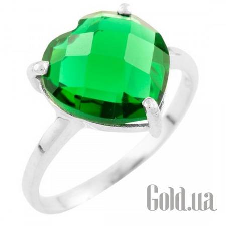 Кольцо Серебряное кольцо с синт. изумрудом, 18