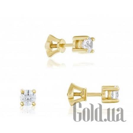 Серьги-гвоздики Золотые серьги с циркониями Swarovski Zirconia