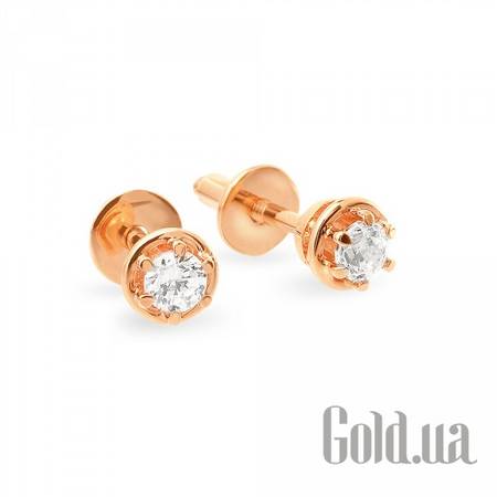 Серьги-гвоздики Золотые серьги с куб. циркониями