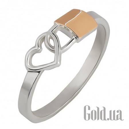 Кольцо Серебряное кольцо со вставкой из золота, 17