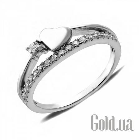 Женские кольца Женское серебряное кольцо с куб. циркониями, 18
