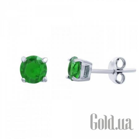 Серьги-гвоздики Серебряные серьги с куб. циркониями