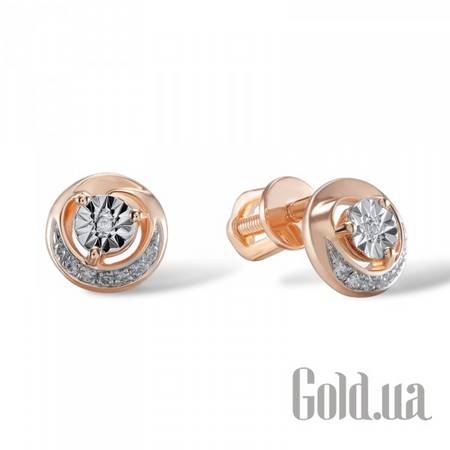 Серьги-гвоздики Золотые серьги с бриллиантами