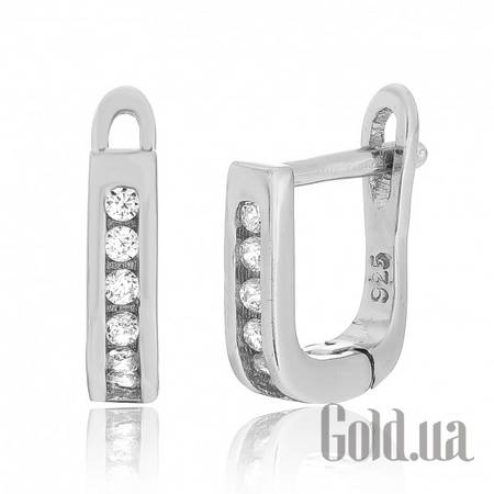Серьги Серебряные серьги с  куб. циркониями