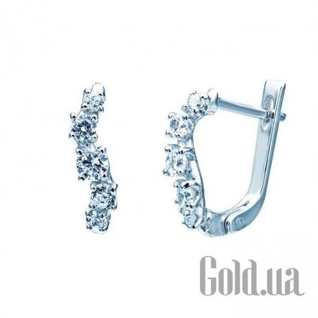 Серьги Серебряные серьги с куб. циркониями