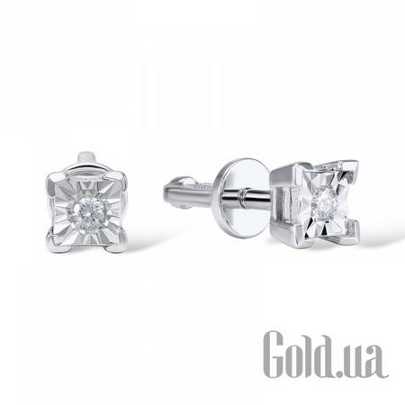 Серьги-гвоздики Золотые серьги с бриллиантами