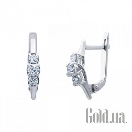 Серьги Серебряные серьги с куб. циркониями