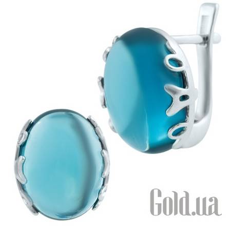 Серьги Серебряные серьги с топазами