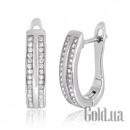 Серьги Серебряные серьги с  куб. циркониями