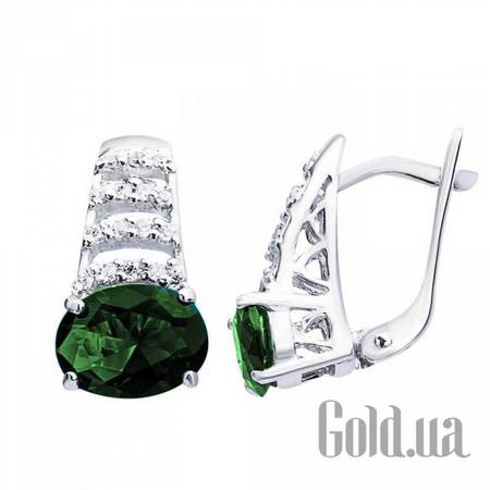 Серьги Серебряные серьги с куб. циркониями