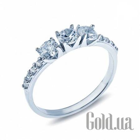 Кольцо Серебряное кольцо с куб. циркониями, 15.5