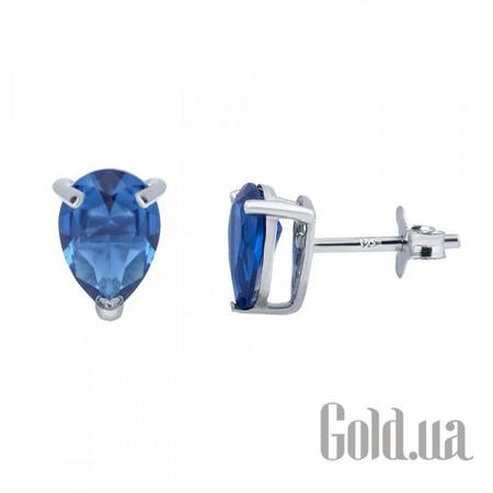 Серьги-гвоздики Серебряные серьги с куб. циркониями