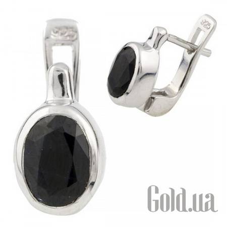 Серьги Серебряные серьги с сапфирами