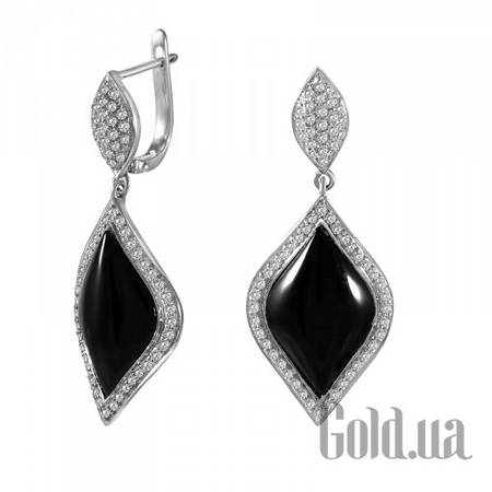 Серьги с подвесками Золотые серьги с бриллиантами и агатами