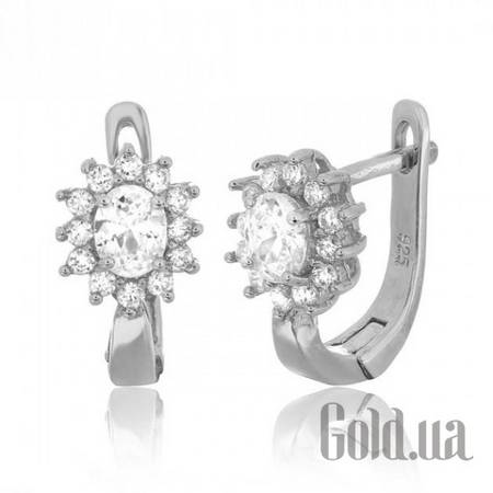 Серьги Серебряные серьги с куб. циркониями