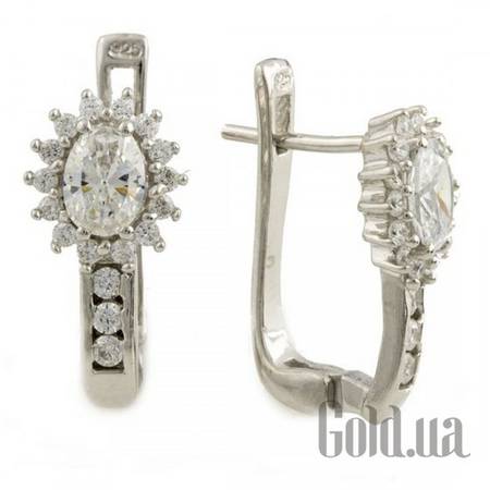 Серьги Серебряные серьги с куб. циркониями