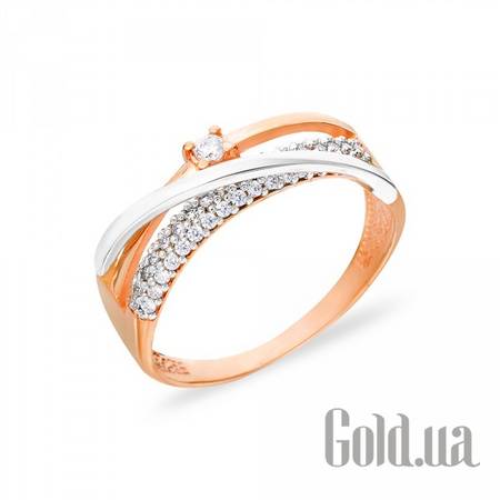 Кольцо Золотое кольцо с куб. циркониями, 16