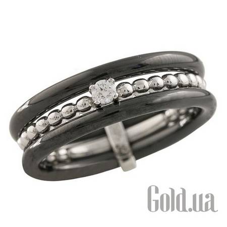 Кольцо Серебряное кольцо с керамикой и куб. цирконием, 16.5