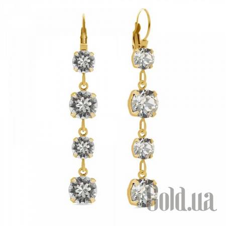 Серьги с подвесками Серьги с кристаллами Swarovski в позолоте
