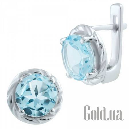Серьги Серебряные серьги с топазами