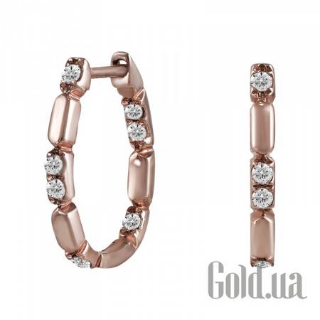Серьги-кольца Золотые серьги с бриллиантами