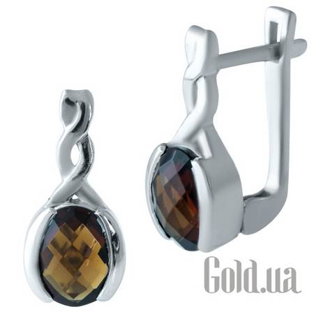 Серьги Серебряные серьги с гранатами