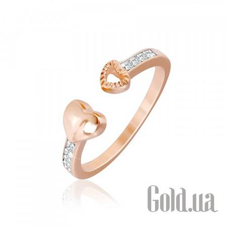 Кольцо Silvex925 Серебряное кольцо с куб. циркониями в позолоте, 16.5