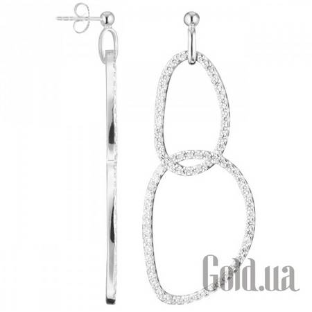 Серьги с подвесками Серебряные серьги с куб. циркониями