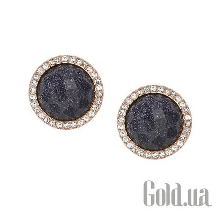 Пусеты (гвоздики) Стальные серьги с куб. циркониями в позолоте
