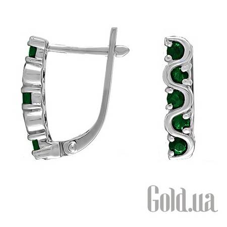 Серьги Золотые серьги с изумрудами