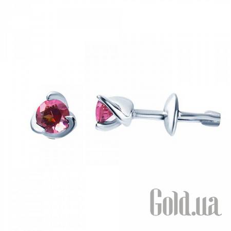 Серьги-гвоздики Серебряные серьги с куб. циркониями