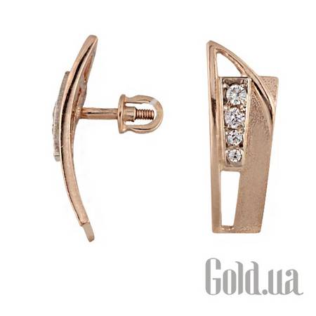 Серьги-гвоздики Золотые серьги с куб. циркониями