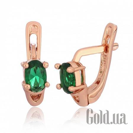 Серьги Серебряные серьги с  куб. циркониями в позолоте