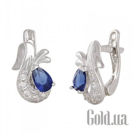 Серьги Серебряные серьги с куб. циркониями