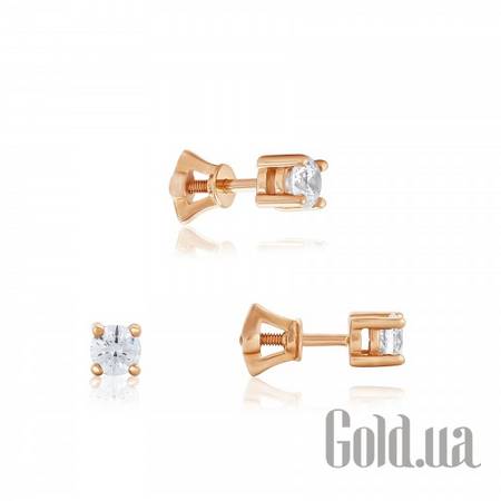 Серьги-гвоздики Золотые серьги с цирконием Swarovski Zirconia