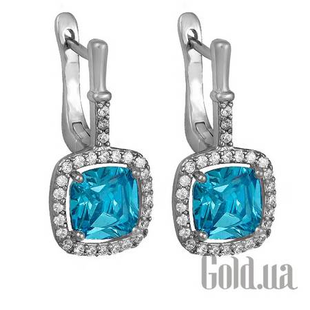 Серьги с подвесками Серебряные серьги с куб. циркониями