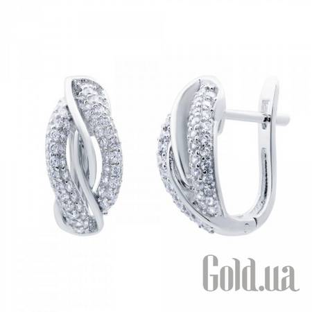 Серьги Серебряные серьги с куб. циркониями
