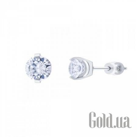 Серьги-гвоздики Серебряные серьги с куб. циркониями