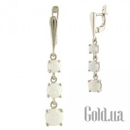Серьги с подвесками Серебряные серьги с опалами