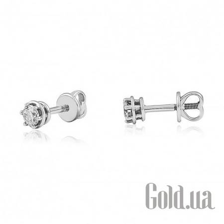 Серьги-гвоздики Золотые серьги с бриллиантами