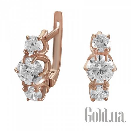 Серьги Золотые серьги с кубическим цирконием